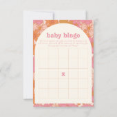Boho Groovy Baby Bingo Baby Duschkarte RSVP Karte (Rückseite)