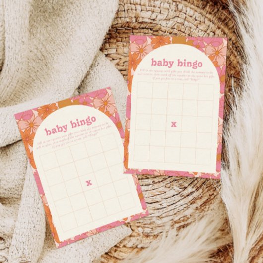 Boho Groovy Baby Bingo Baby Duschkarte RSVP Karte