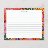 Boho Groovy Blumendusche Personalisierte Rezept Ka (Rückseite)