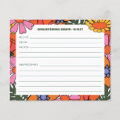 Boho Groovy Blumendusche Personalisierte Rezept Ka (Vorderseite)