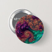 Boho Groovy Colorful Jewel Tone Abstraktes Fraktal Button (Vorne & Hinten)