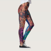 Boho Groovy Colorful Jewel Tone Abstraktes Fraktal Leggings (Rechts)
