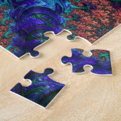 Boho Groovy Colorful Jewel Tone Abstraktes Fraktal Puzzle (Seite)