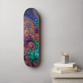 Boho Groovy Colorful Jewel Tone Abstraktes Fraktal Skateboard