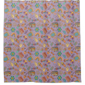 Boho Groovy Curtain Retro Pastel Bath Vibes Duschvorhang (Vorderseite)