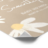 Boho Groovy Daisy Baby Dusche Willkommen Poster (Ecke)