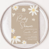 Boho Groovy Daisy Baby Shower Einladung