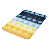 Boho Groovy Geometric Abstrakt AroAce Pride Flag Badematte (Schrägansicht)