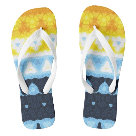 Boho Groovy Geometric Abstrakt AroAce Pride Flag Badesandalen (Fußbett)