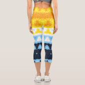 Boho Groovy Geometric Abstrakt AroAce Pride Flag Capri Leggings (Rückseite)