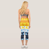 Boho Groovy Geometric Abstrakt AroAce Pride Flag Capri Leggings (Rückseite)