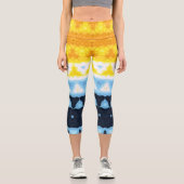 Boho Groovy Geometric Abstrakt AroAce Pride Flag Capri Leggings (Vorderseite)