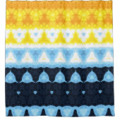 Boho Groovy Geometric Abstrakt AroAce Pride Flag Duschvorhang (Vorderseite)