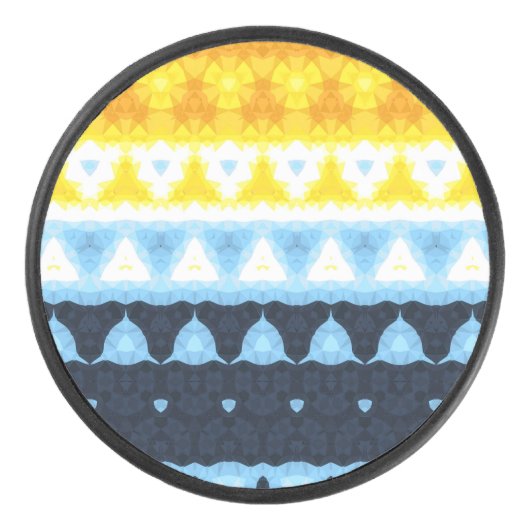 Boho Groovy Geometric Abstrakt AroAce Pride Flag Eishockey Puck (Vorderseite)