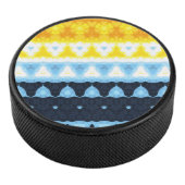Boho Groovy Geometric Abstrakt AroAce Pride Flag Eishockey Puck (3/4)