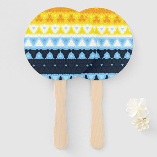 Boho Groovy Geometric Abstrakt AroAce Pride Flag Fächer (Vorne und Hinten)