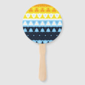 Boho Groovy Geometric Abstrakt AroAce Pride Flag Fächer (Vorderseite)