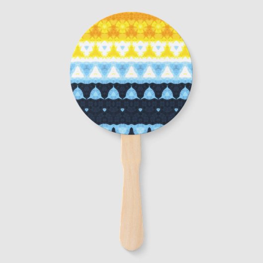 Boho Groovy Geometric Abstrakt AroAce Pride Flag Fächer (Vorderseite)