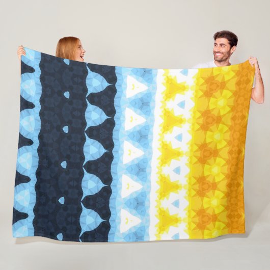 Boho Groovy Geometric Abstrakt AroAce Pride Flag Fleecedecke (Beispiel)