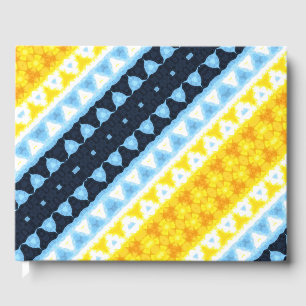 Boho Groovy Geometric Abstrakt AroAce Pride Flag Gästebuch