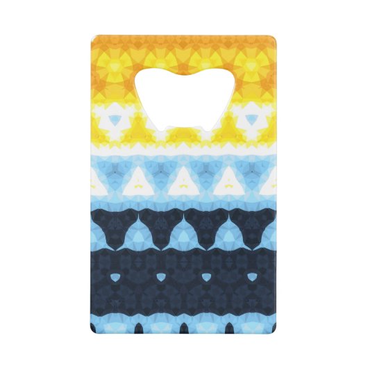 Boho Groovy Geometric Abstrakt AroAce Pride Flag Geldbeutel Flaschenöffner (Vorderseite)