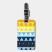 Boho Groovy Geometric Abstrakt AroAce Pride Flag Gepäckanhänger (Vorderseite vertikal)