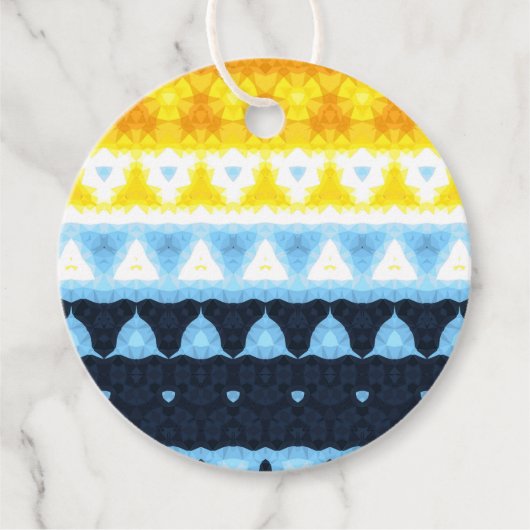 Boho Groovy Geometric Abstrakt AroAce Pride Flag Geschenkanhänger (Vorderseite)