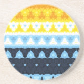 Boho Groovy Geometric Abstrakt AroAce Pride Flag Getränkeuntersetzer (Vorne)