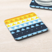 Boho Groovy Geometric Abstrakt AroAce Pride Flag Getränkeuntersetzer (Linke Seite)
