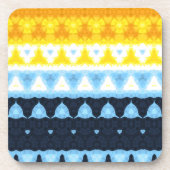 Boho Groovy Geometric Abstrakt AroAce Pride Flag Getränkeuntersetzer (Vorderseite)