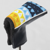 Boho Groovy Geometric Abstrakt AroAce Pride Flag Golf Headcover (3/4 Vorderseite)