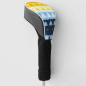 Boho Groovy Geometric Abstrakt AroAce Pride Flag Golf Headcover (angewinkelt)