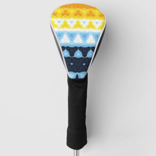 Boho Groovy Geometric Abstrakt AroAce Pride Flag Golf Headcover (Vorderseite)
