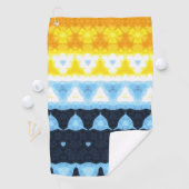 Boho Groovy Geometric Abstrakt AroAce Pride Flag Golfhandtuch (Insitu)