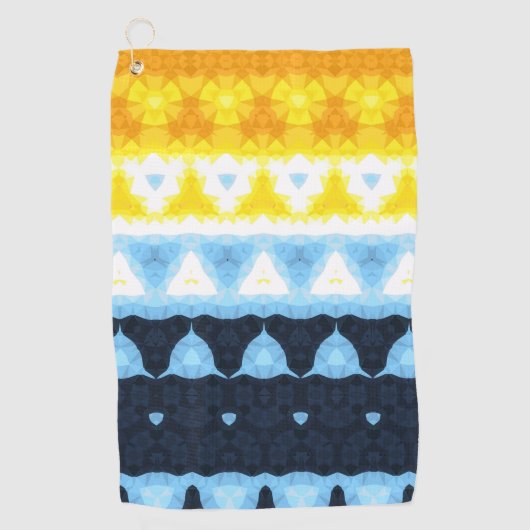 Boho Groovy Geometric Abstrakt AroAce Pride Flag Golfhandtuch (Vorderseite)