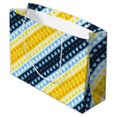Boho Groovy Geometric Abstrakt AroAce Pride Flag Große Geschenktüte (Rückseite Schrägansicht)