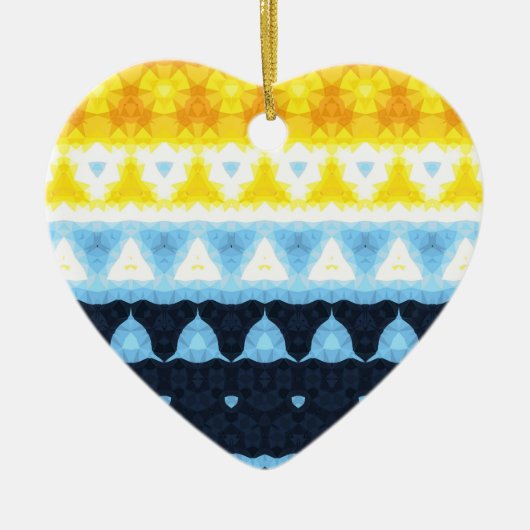 Boho Groovy Geometric Abstrakt AroAce Pride Flag Keramik Ornament (Vorne)