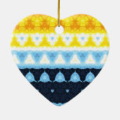Boho Groovy Geometric Abstrakt AroAce Pride Flag Keramik Ornament (Hinten)