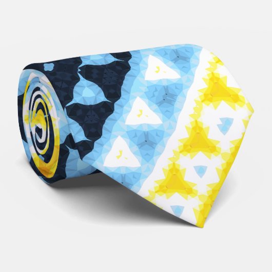 Boho Groovy Geometric Abstrakt AroAce Pride Flag Krawatte (Gerollt)