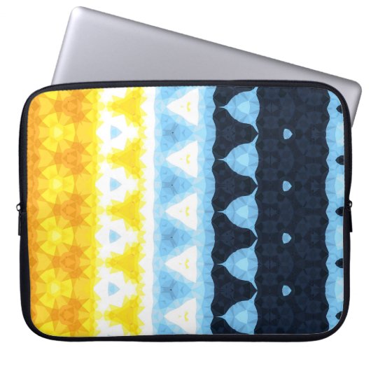 Boho Groovy Geometric Abstrakt AroAce Pride Flag Laptopschutzhülle (Vorderseite)