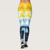 Boho Groovy Geometric Abstrakt AroAce Pride Flag Leggings (Rückseite)