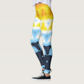 Boho Groovy Geometric Abstrakt AroAce Pride Flag Leggings (Links)