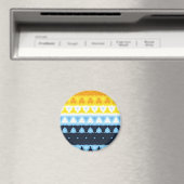 Boho Groovy Geometric Abstrakt AroAce Pride Flag Magnet (In Situ (Geschirrspüler))