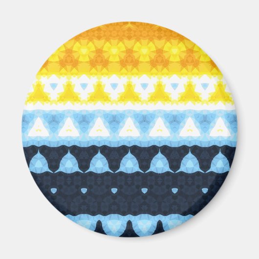 Boho Groovy Geometric Abstrakt AroAce Pride Flag Magnet (Vorne)