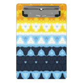 Boho Groovy Geometric Abstrakt AroAce Pride Flag Mini Klemmbrett (Vorderseite)