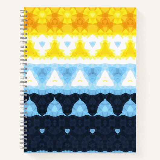 Boho Groovy Geometric Abstrakt AroAce Pride Flag Notizblock (Vorderseite)