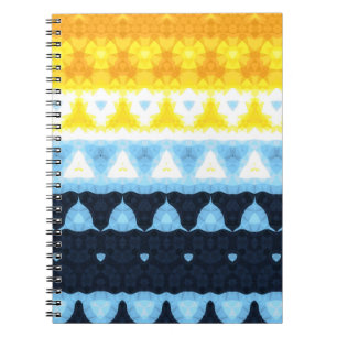 Boho Groovy Geometric Abstrakt AroAce Pride Flag Notizblock