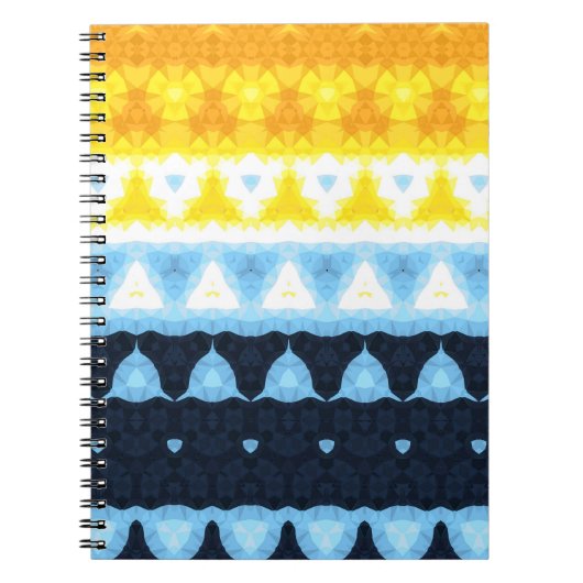 Boho Groovy Geometric Abstrakt AroAce Pride Flag Notizblock (Vorderseite)