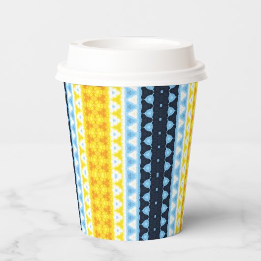 Boho Groovy Geometric Abstrakt AroAce Pride Flag Pappbecher (Rückseite)