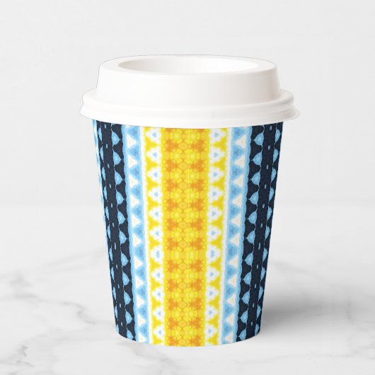 Boho Groovy Geometric Abstrakt AroAce Pride Flag Pappbecher (Rechts)